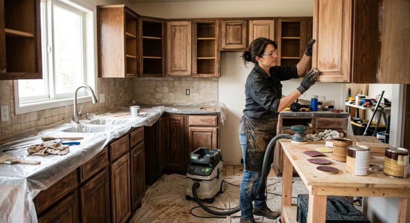 Oak Cabinet Refinishing in Bloomington, IN